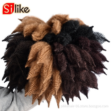 Soft Pure Hot selling Afro Kinky Bulk Synthetic twist marley braiding pre twisted synthetic hair extension for crochet braids